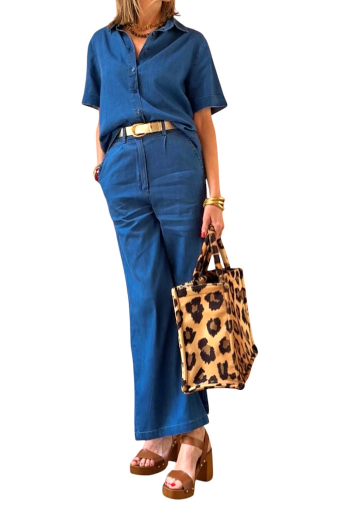 jolie jolie Pantalón pinzas fino denim Ventas relámpago