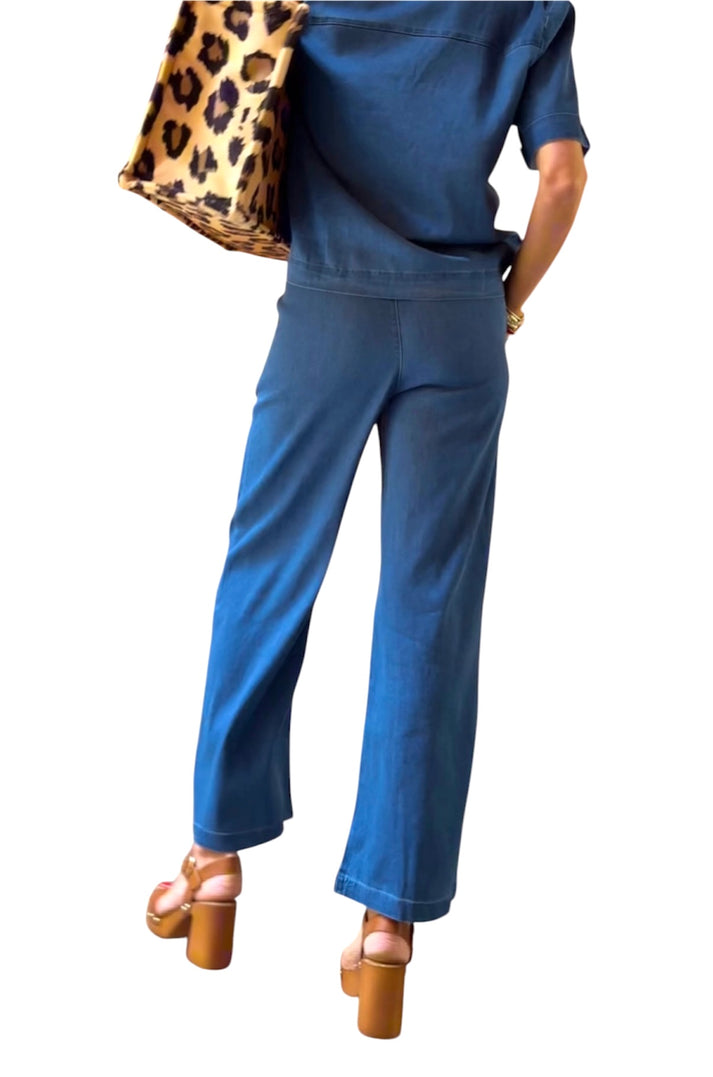 jolie jolie Pantalón pinzas fino denim Ventas relámpago