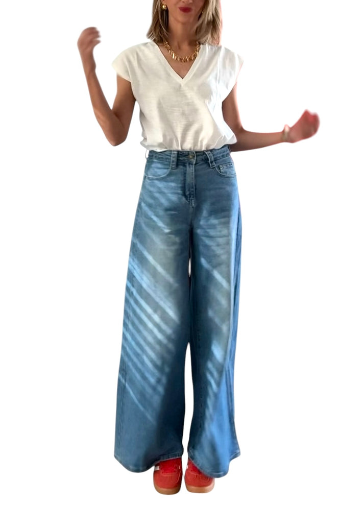 jolie jolie Denim ancho azul Liquidación