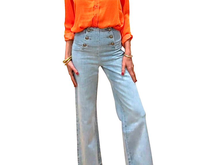 jolie jolie Denim wide azul claro Rebajas top