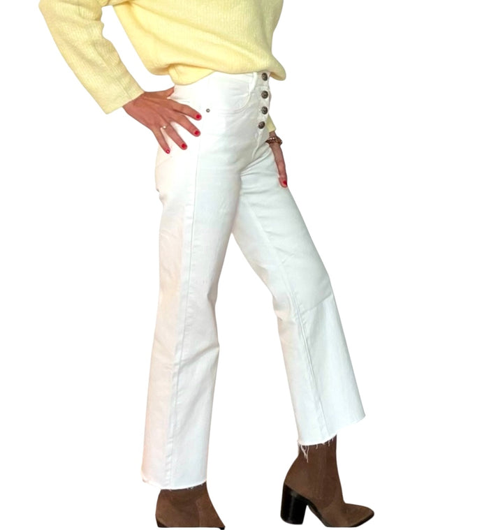 jolie jolie Pantalón denim botones blanco Últimos 3 días