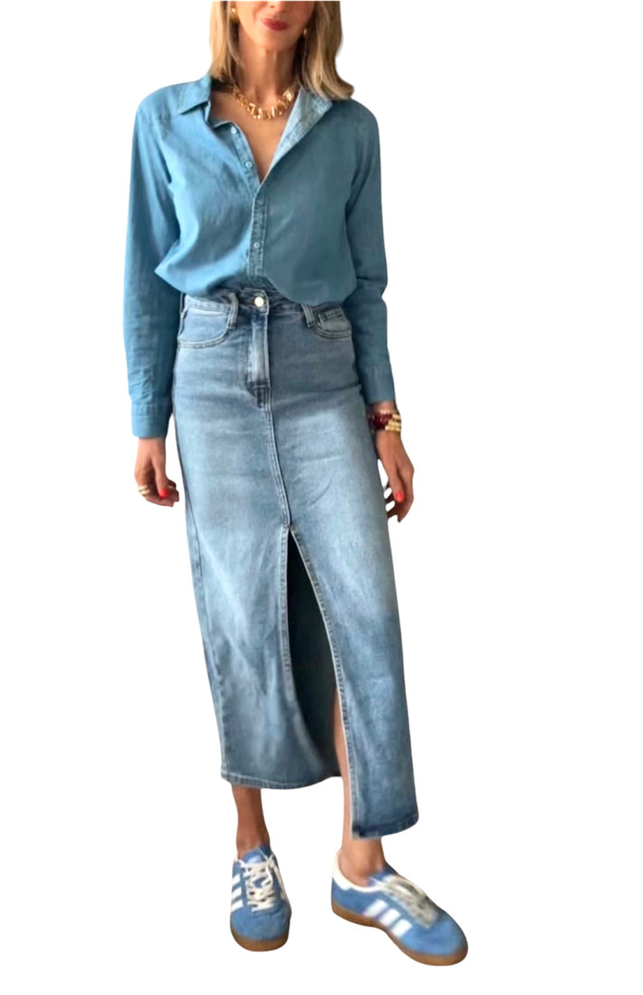 jolie jolie Falda denim azul Precio de fábrica