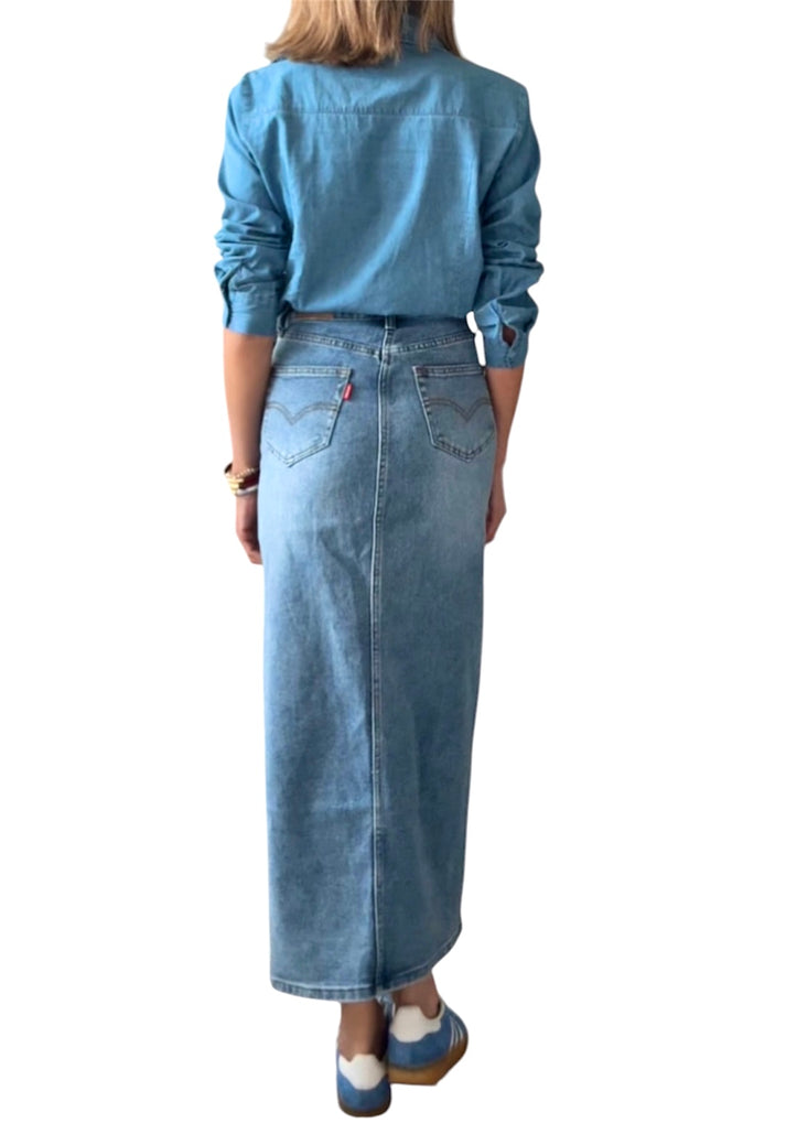 jolie jolie Falda denim azul Precio de fábrica