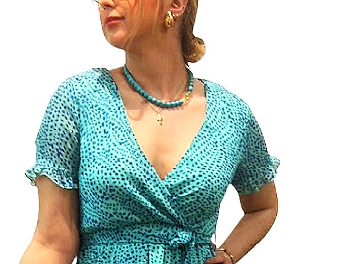 jolie jolie Collar turquesa Ahorra y exporta