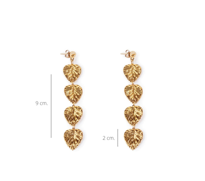 jolie jolie Pendientes hojas doradas Descuentos del mes