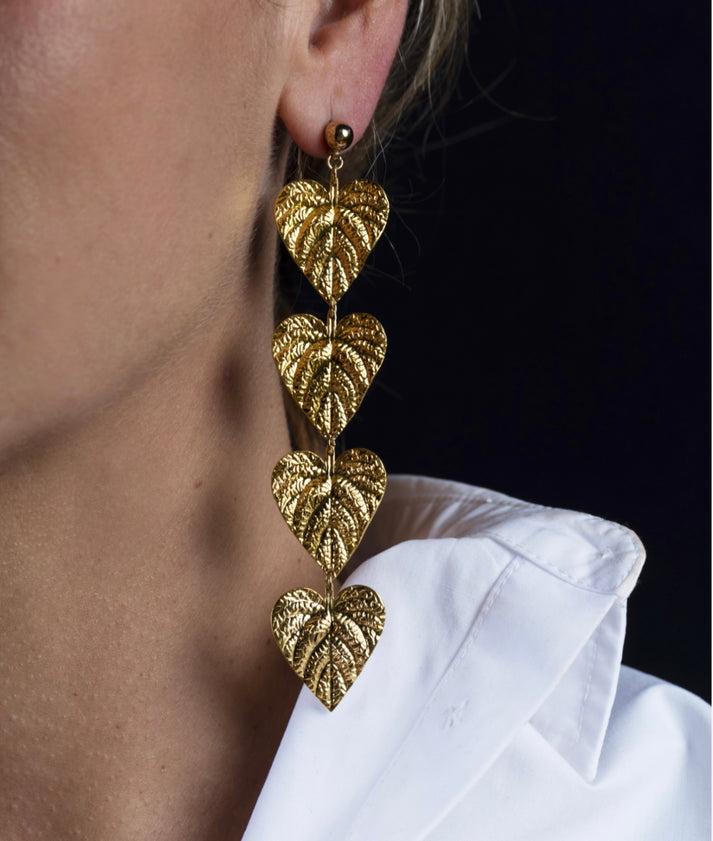 jolie jolie Pendientes hojas doradas Descuentos del mes