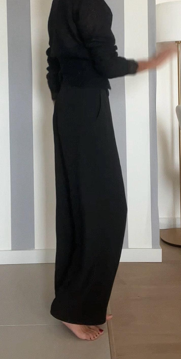 jolie jolie Pantalón traje fino negro Ventas relámpago