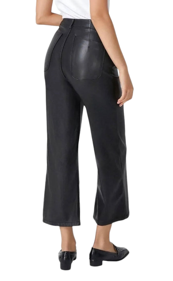 jolie jolie Pantalón efecto piel negro Descuento