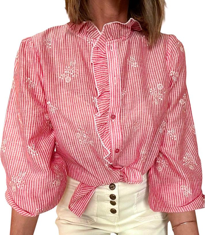 jolie jolie Camisa Lucia rojo&blanco Envío gratis