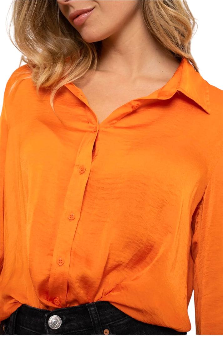 jolie jolie Camisa satinada naranja ÚLTIMAS EDICIONES