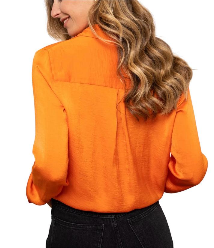 jolie jolie Camisa satinada naranja ÚLTIMAS EDICIONES