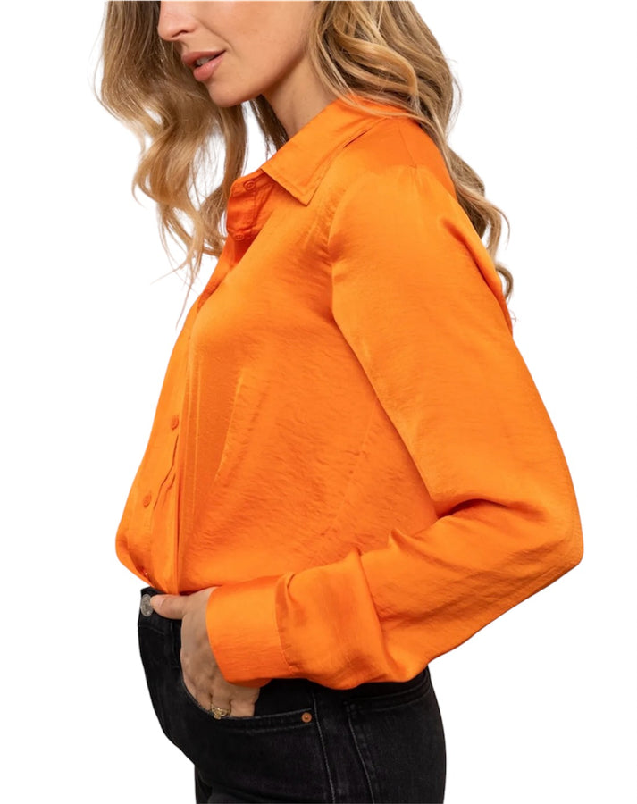 jolie jolie Camisa satinada naranja ÚLTIMAS EDICIONES