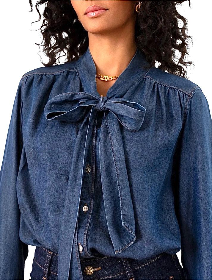 jolie jolie Camisa denim lazo azul oscuro Últimos 2 días