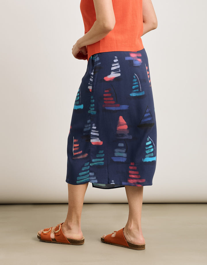 koala bay Falda Midi Azul - Viden Descuento