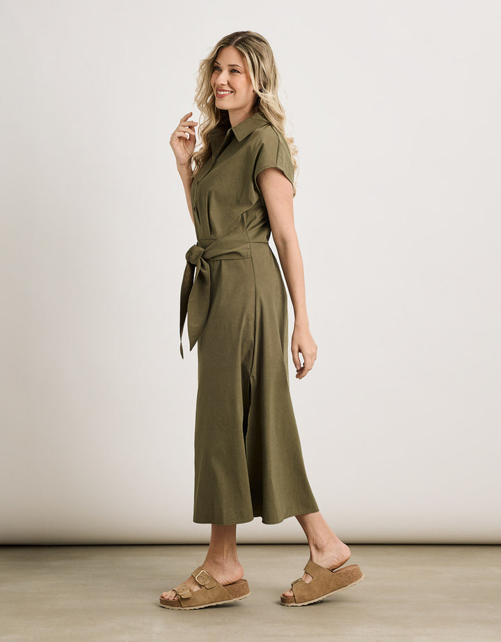 koala bay Vestido Midi Caqui - Veronique Envío gratis