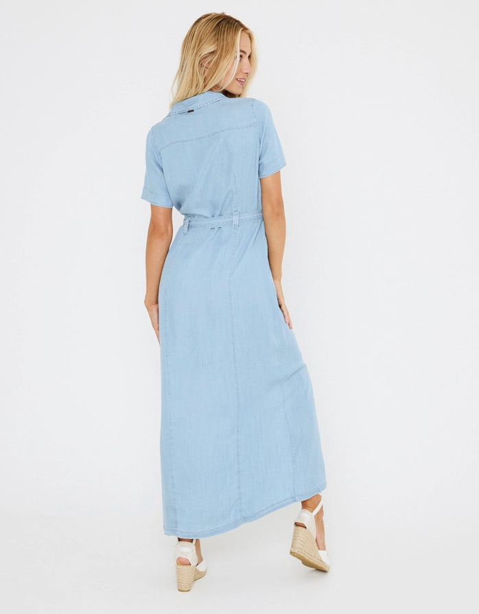 koala bay Vestido Largo Denim Claro - Lonzo Precio de fábrica