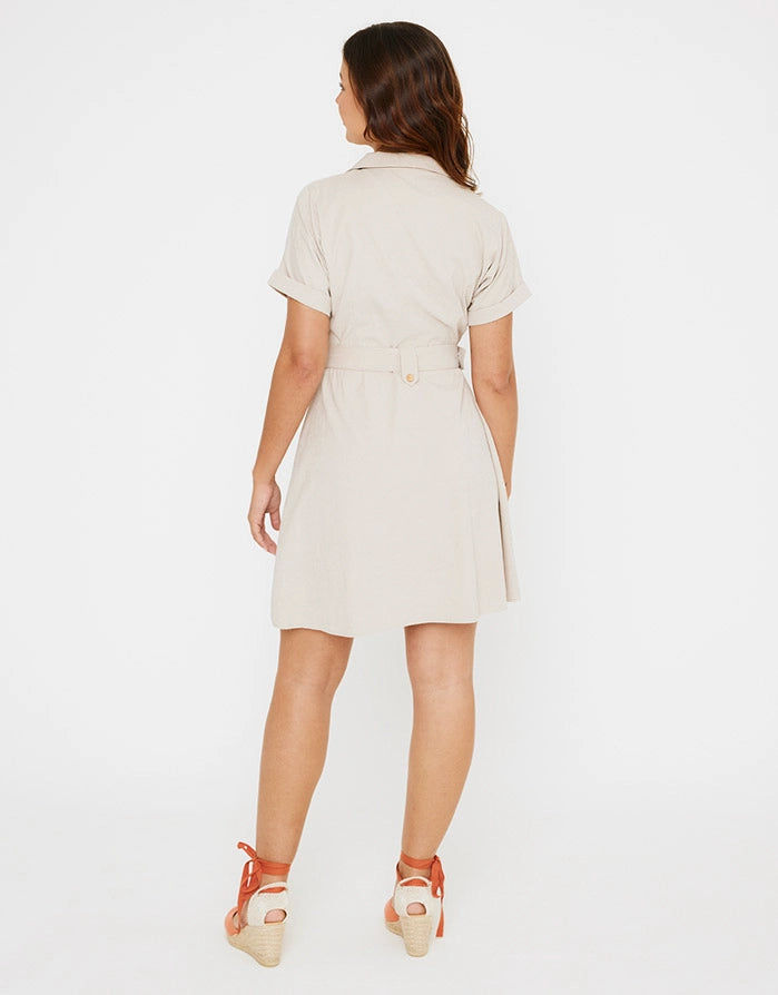 koala bay Vestido Corto Crema - Ilice Solo hoy