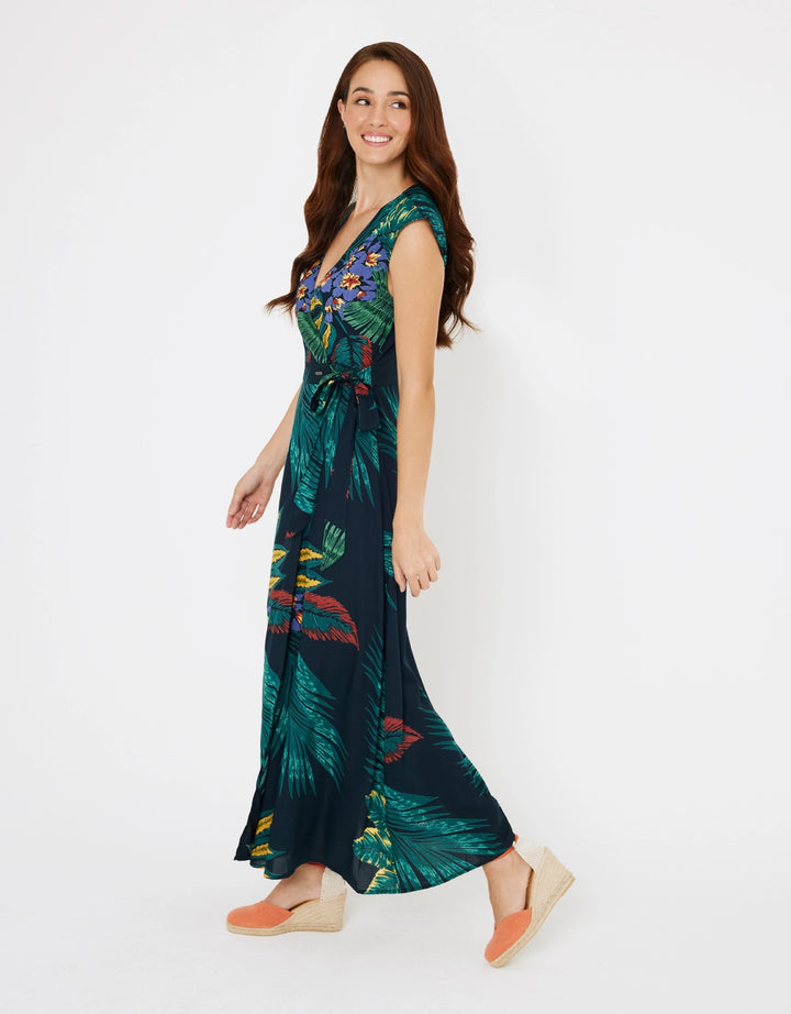 koala bay Vestido Largo Estampado Tropical Multicolor - Titania Tienda de fábrica