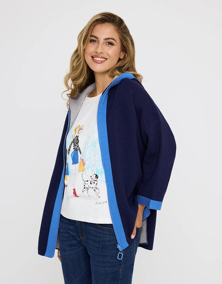 koala bay Poncho con Capucha Abierto Azul Marino - Yasmina Superdescuento