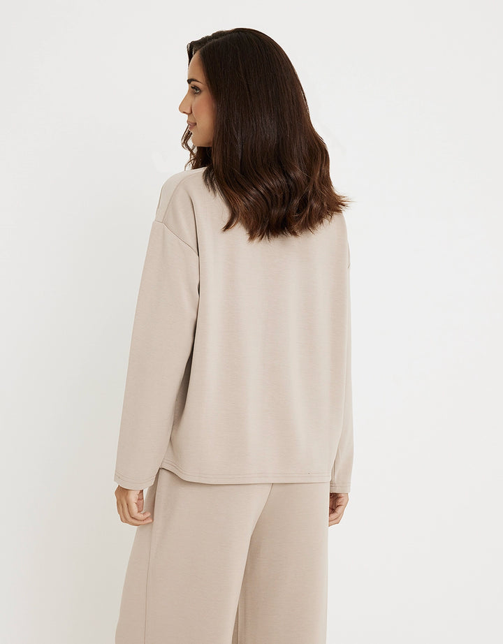 koala bay Sudadera sin Capucha Modal Beige - Vitatu En oferta