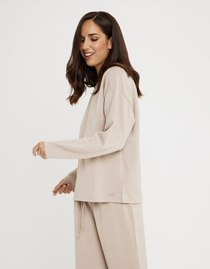 koala bay Sudadera sin Capucha Modal Beige - Vitatu En oferta