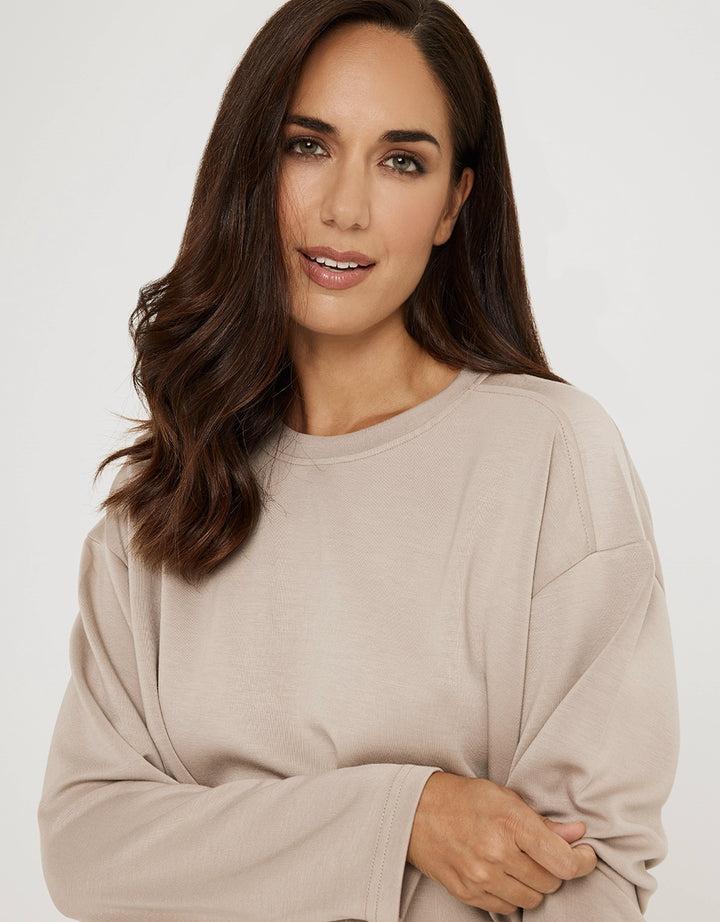 koala bay Sudadera sin Capucha Modal Beige - Vitatu En oferta