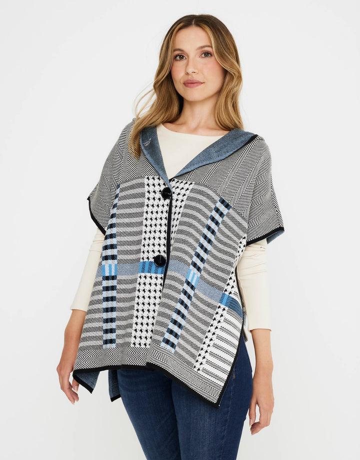 koala bay Poncho Cuadros con Capucha - Zalika Devoluciones gratuitas
