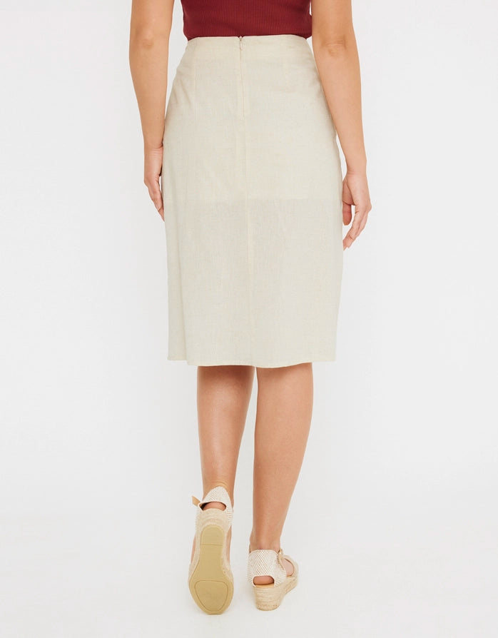 koala bay Falda Midi Beige - Closu Venta caliente
