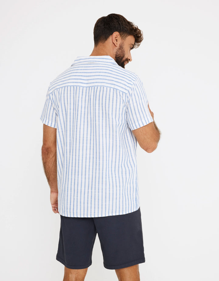 koala bay Camisa Rayas Manga Corta Azul - Rayred Envío gratis