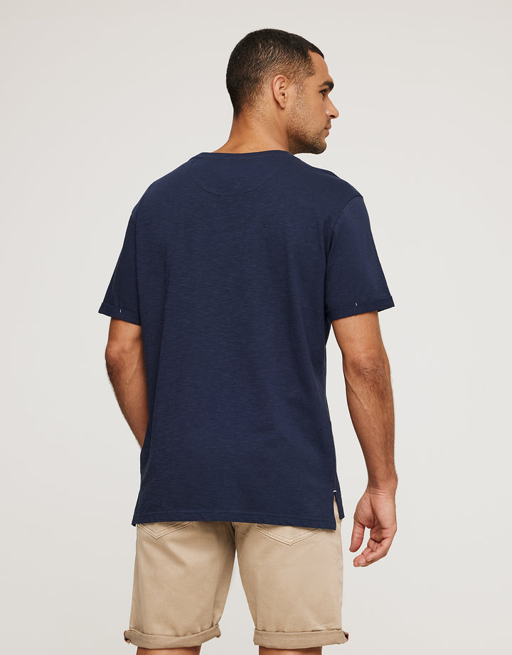 koala bay Camiseta Manga Corta Azul Marino - Button Oferta especial de fábrica