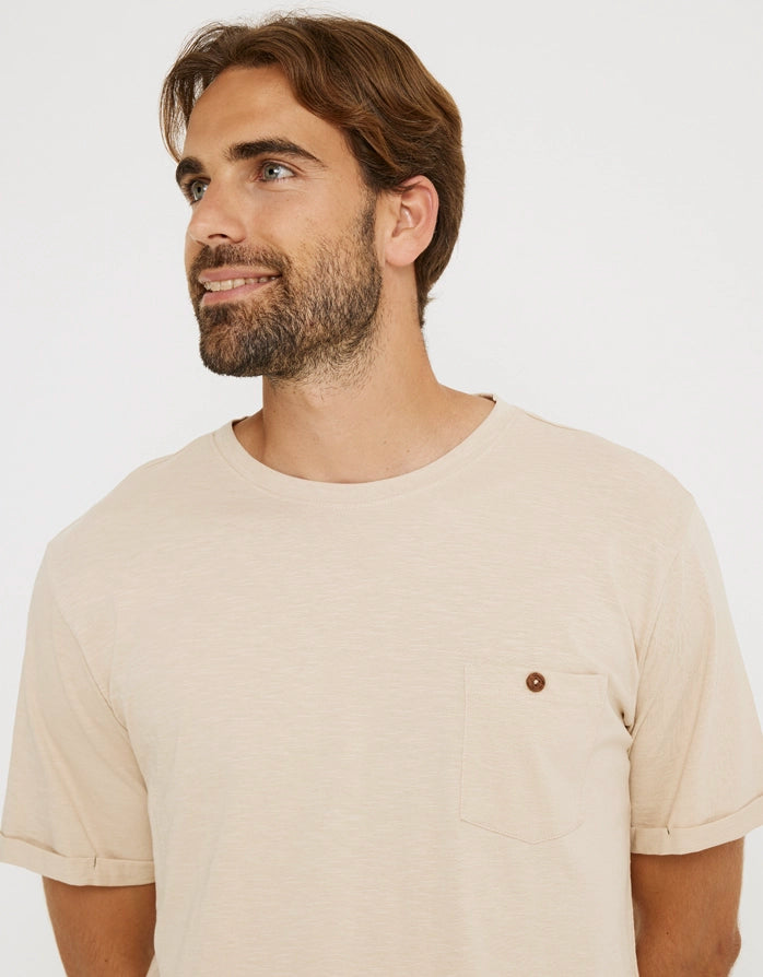 koala bay Camiseta Manga Corta Beige - Button Grandes descuentos