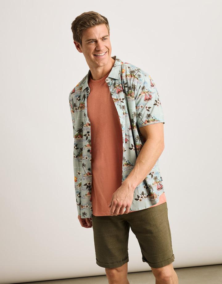 koala bay Camisa Manga Corta Azul Celeste - Cashoy Tienda de fábrica