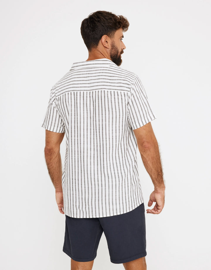 koala bay Camisa Rayas Manga Corta Negro - Rayred Ofertas especiales