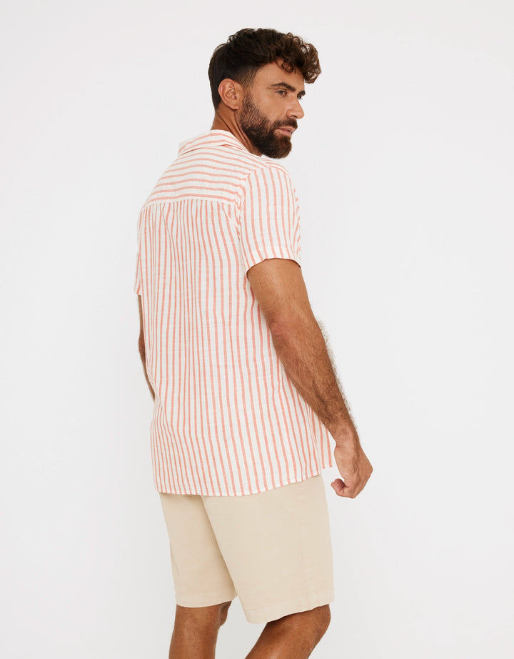 koala bay Camisa Rayas Manga Corta Rojo - Rayred Grandes ahorros