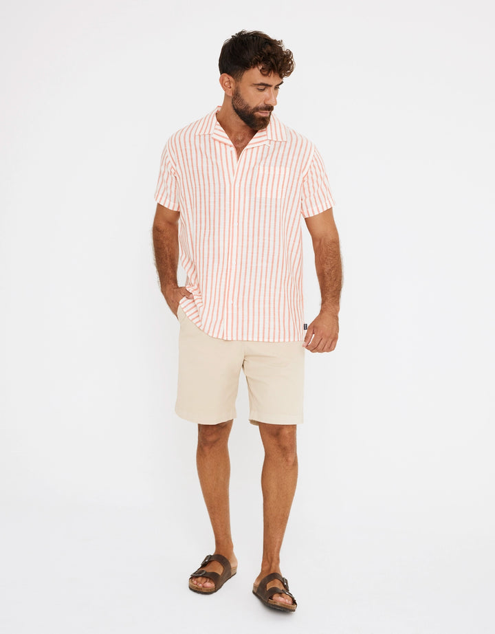 koala bay Camisa Rayas Manga Corta Rojo - Rayred Grandes ahorros