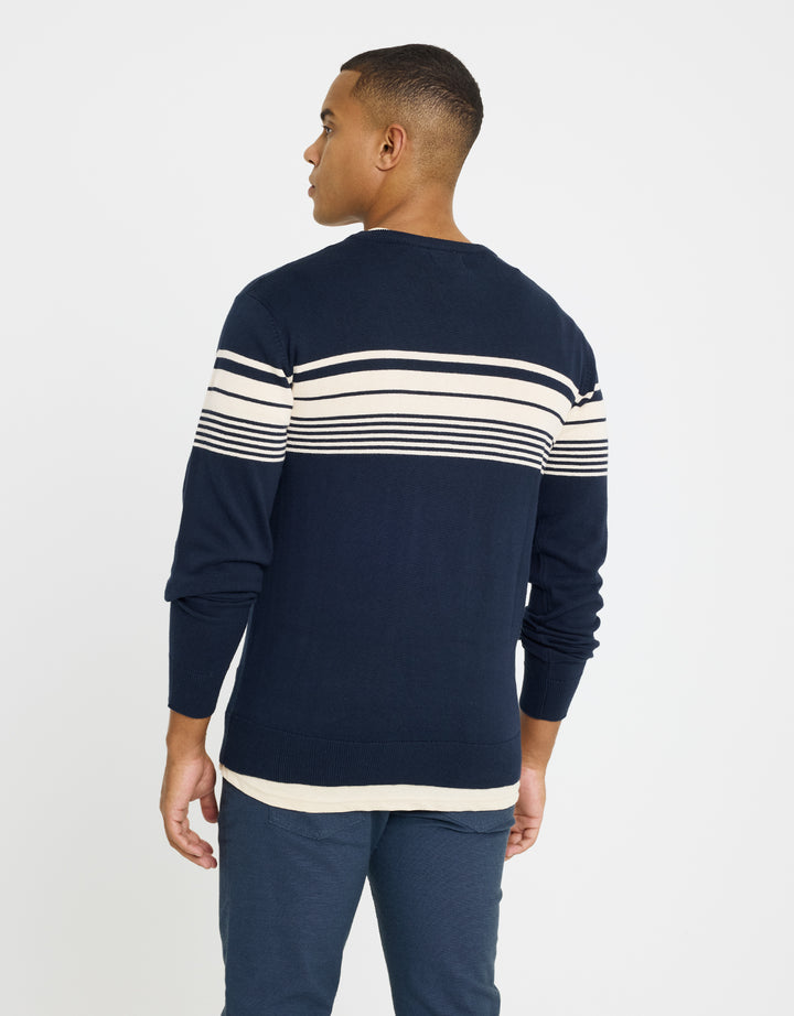 koala bay Jersey Manga Larga Rayas Azul Marino - Woldcost Descuento