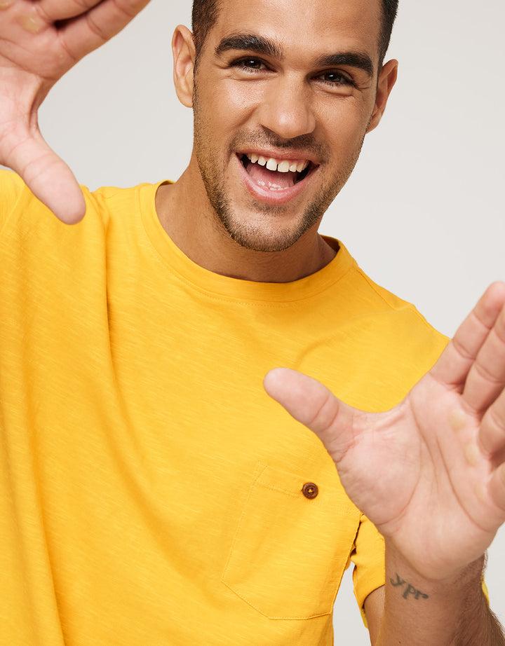 koala bay Camiseta Manga Corta Amarillo - Button En oferta