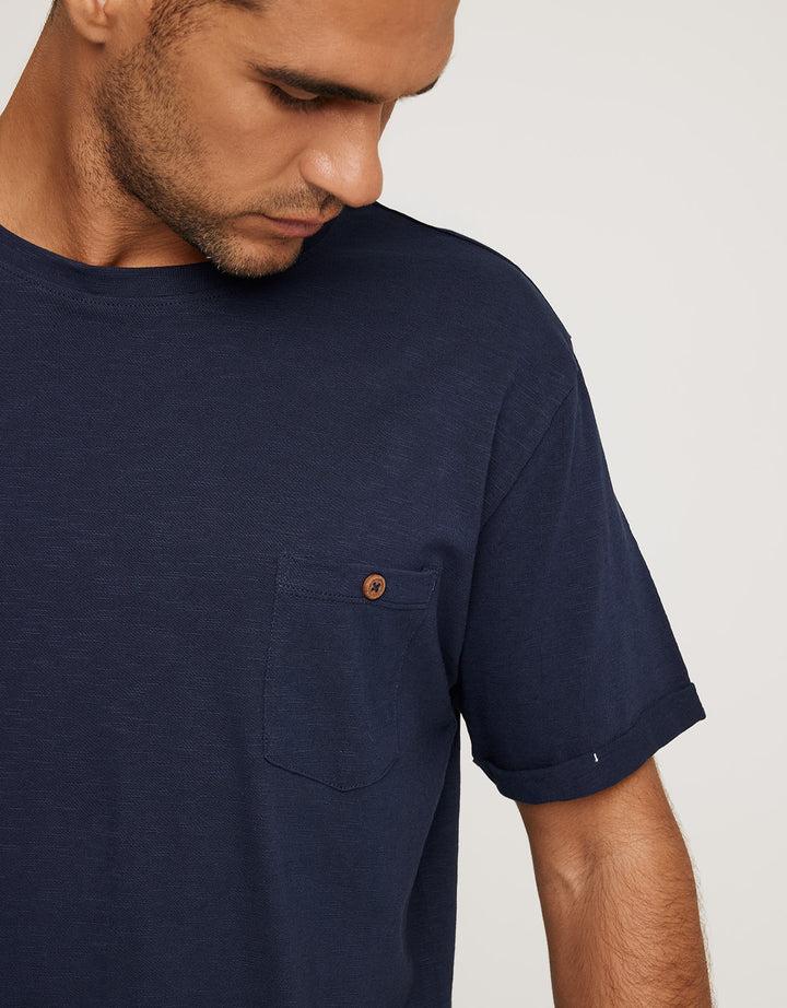 koala bay Camiseta Manga Corta Azul Marino - Button Descuento