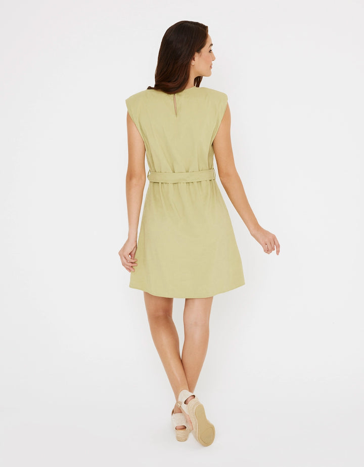 koala bay Vestido Corto Verde - Filina Descuento por venta flash
