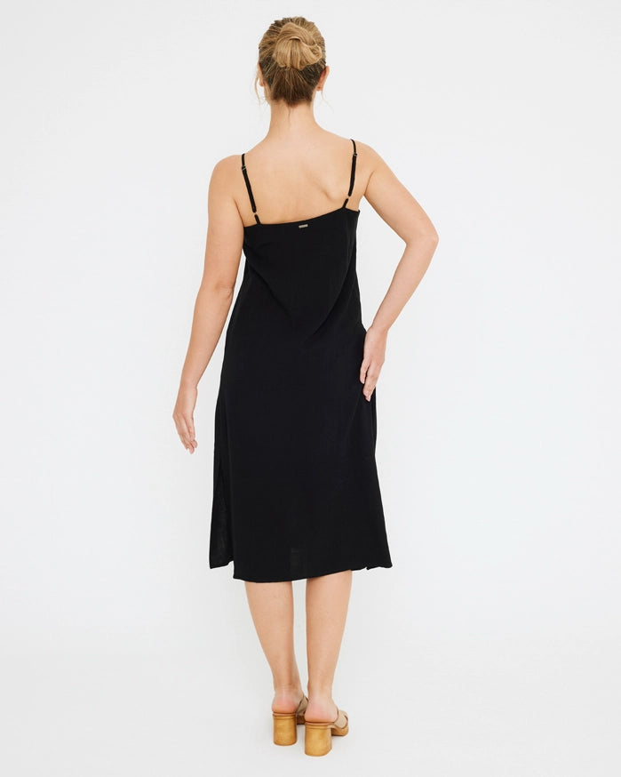 koala bay Vestido Midi Negro - Luisa Ofertas especiales