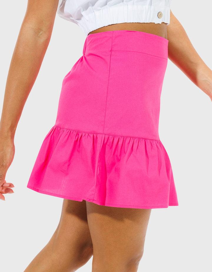 koala bay Falda Mini Fucsia Volantes - Pagoda Ventas relámpago