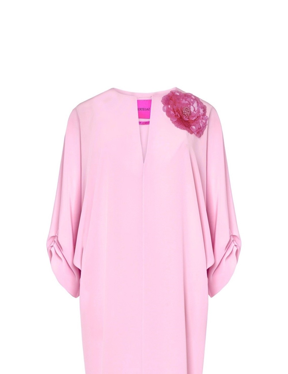 pertegaz Túnica con flor bordada rosa Envío internacional gratuito