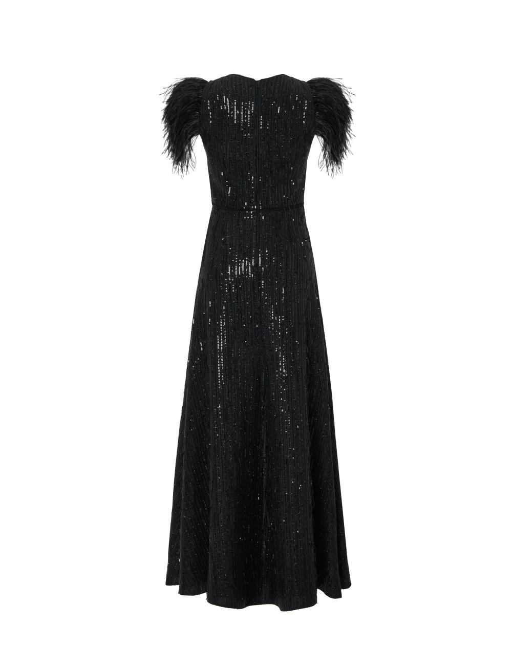 pertegaz Vestido de lentejuelas con plumas Ofertas de temporada