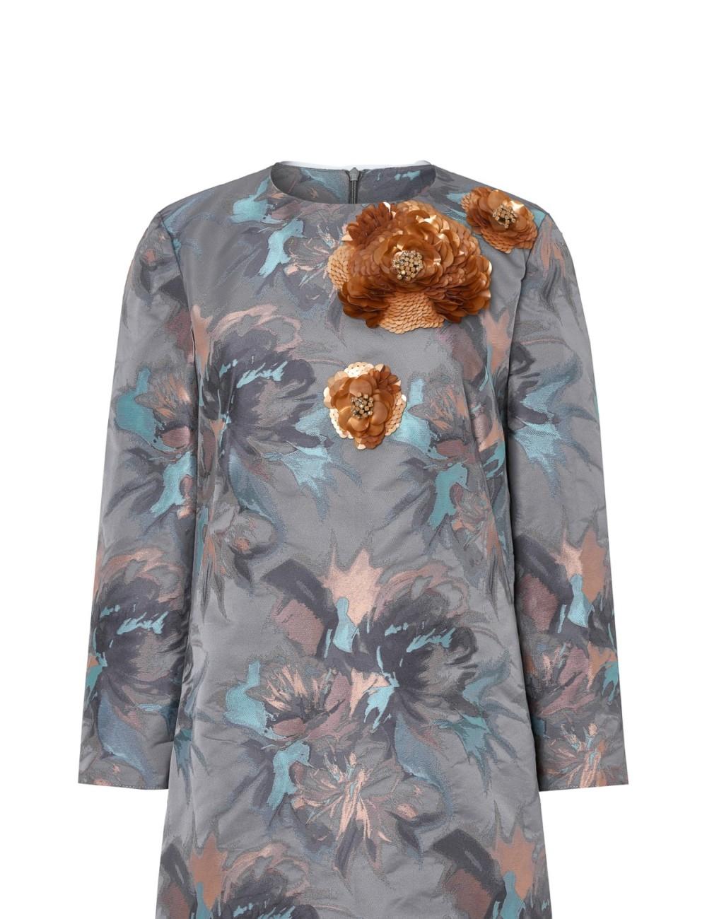 pertegaz Vestido túnica corto jacquard floral Ofertas especiales