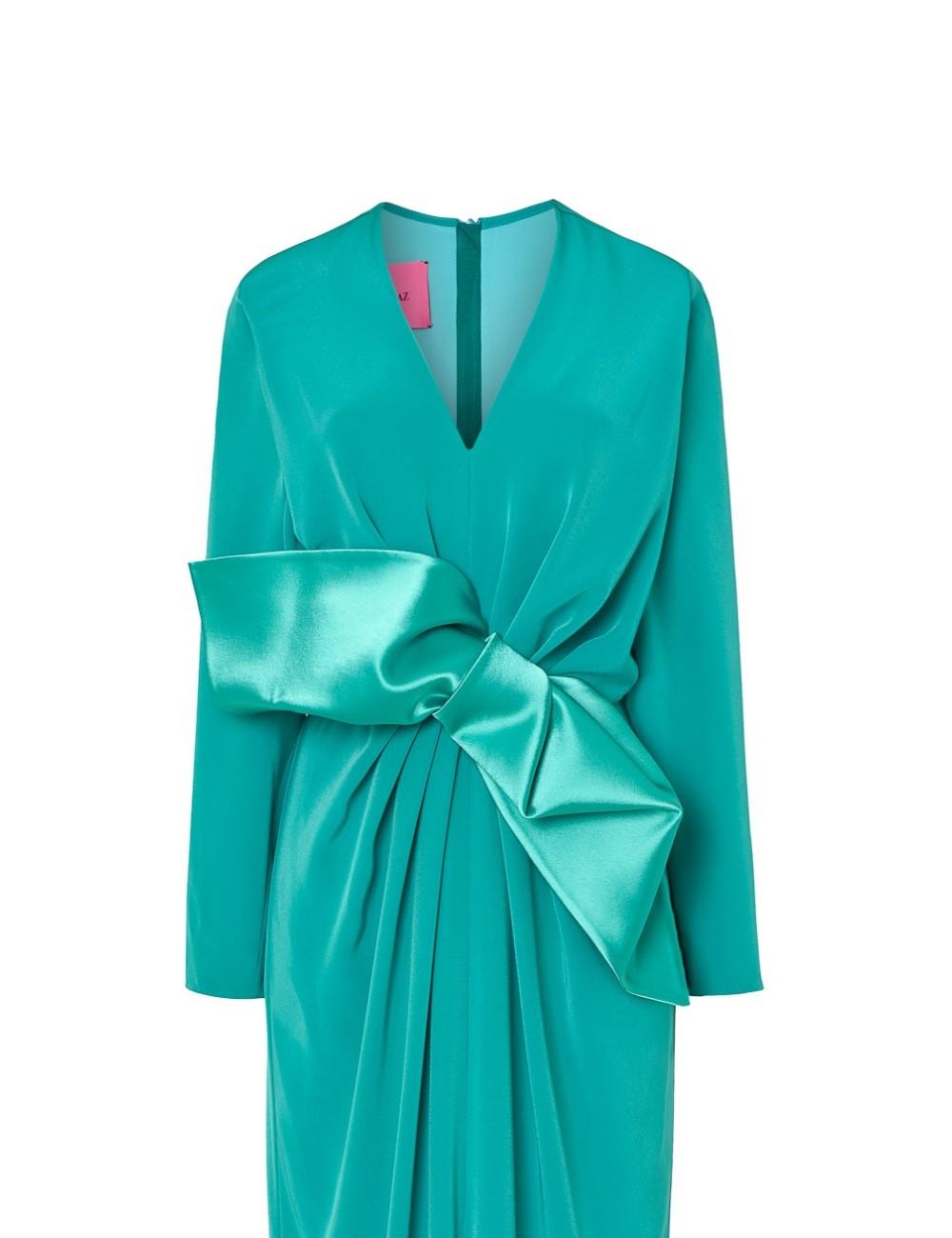 pertegaz Vestido largo con lazo verde Devoluciones gratuitas