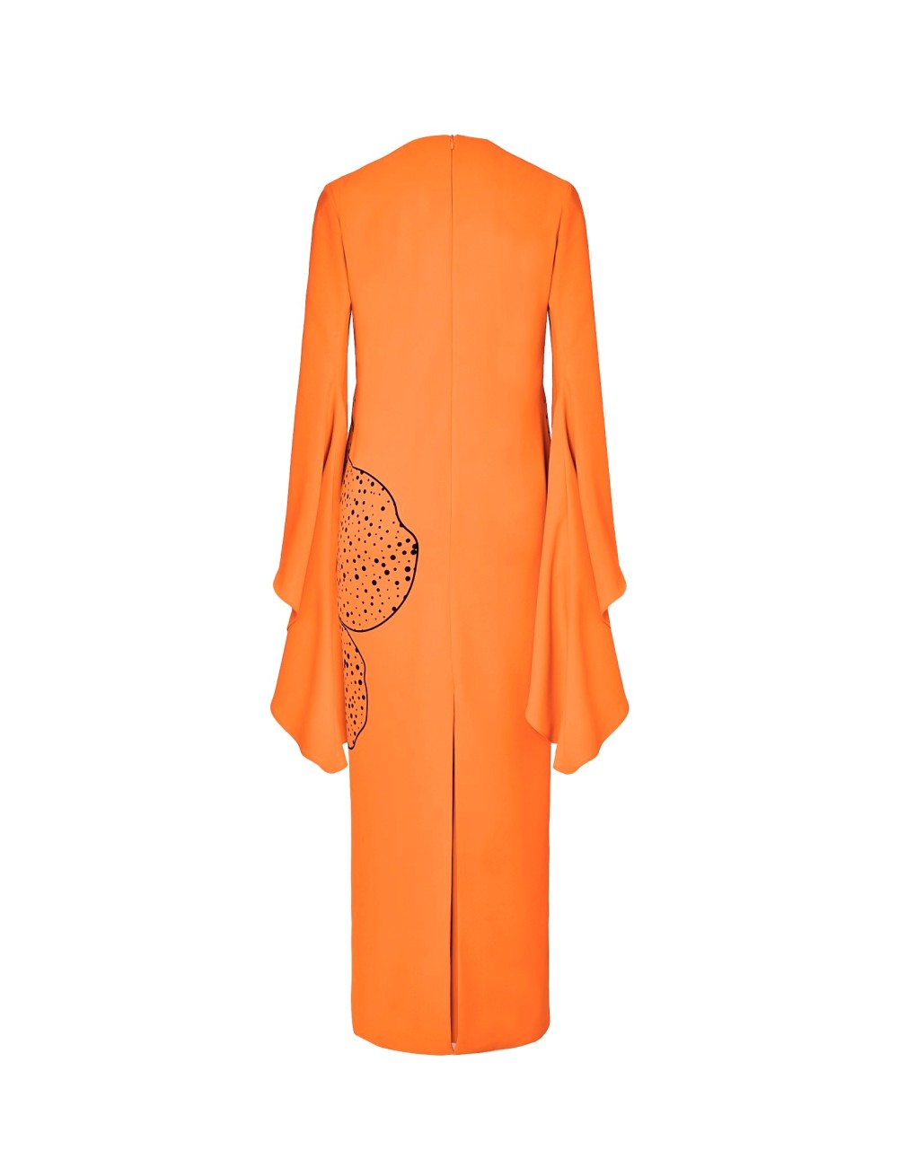pertegaz Vestido volantes con print y bordado floral naranja En línea