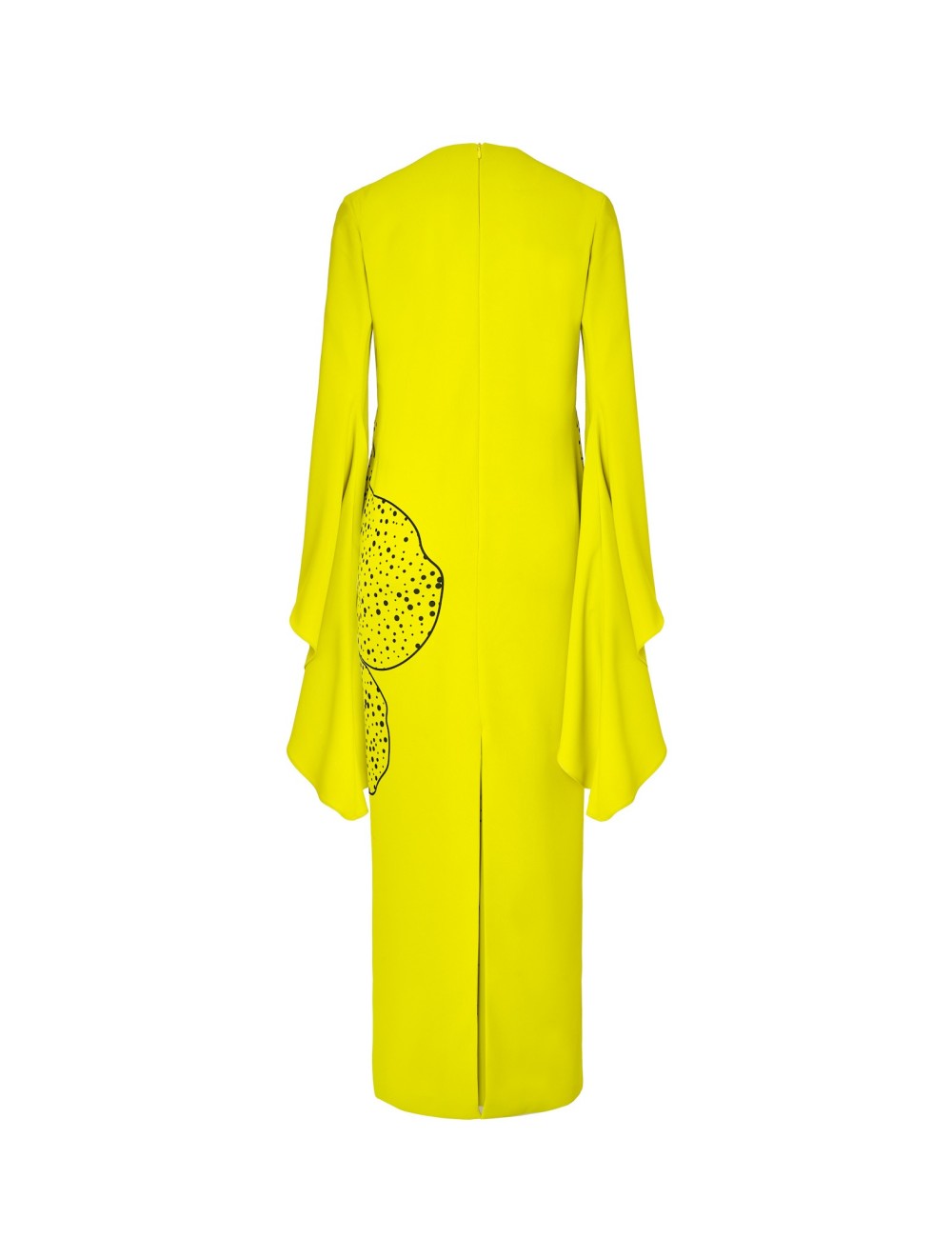 pertegaz Vestido volantes con print y bordado floral amarillo Outlet online