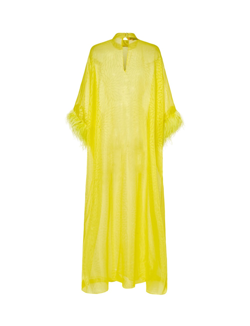 pertegaz Kaftan muselina seda floral con plumas amarillo Envío gratis