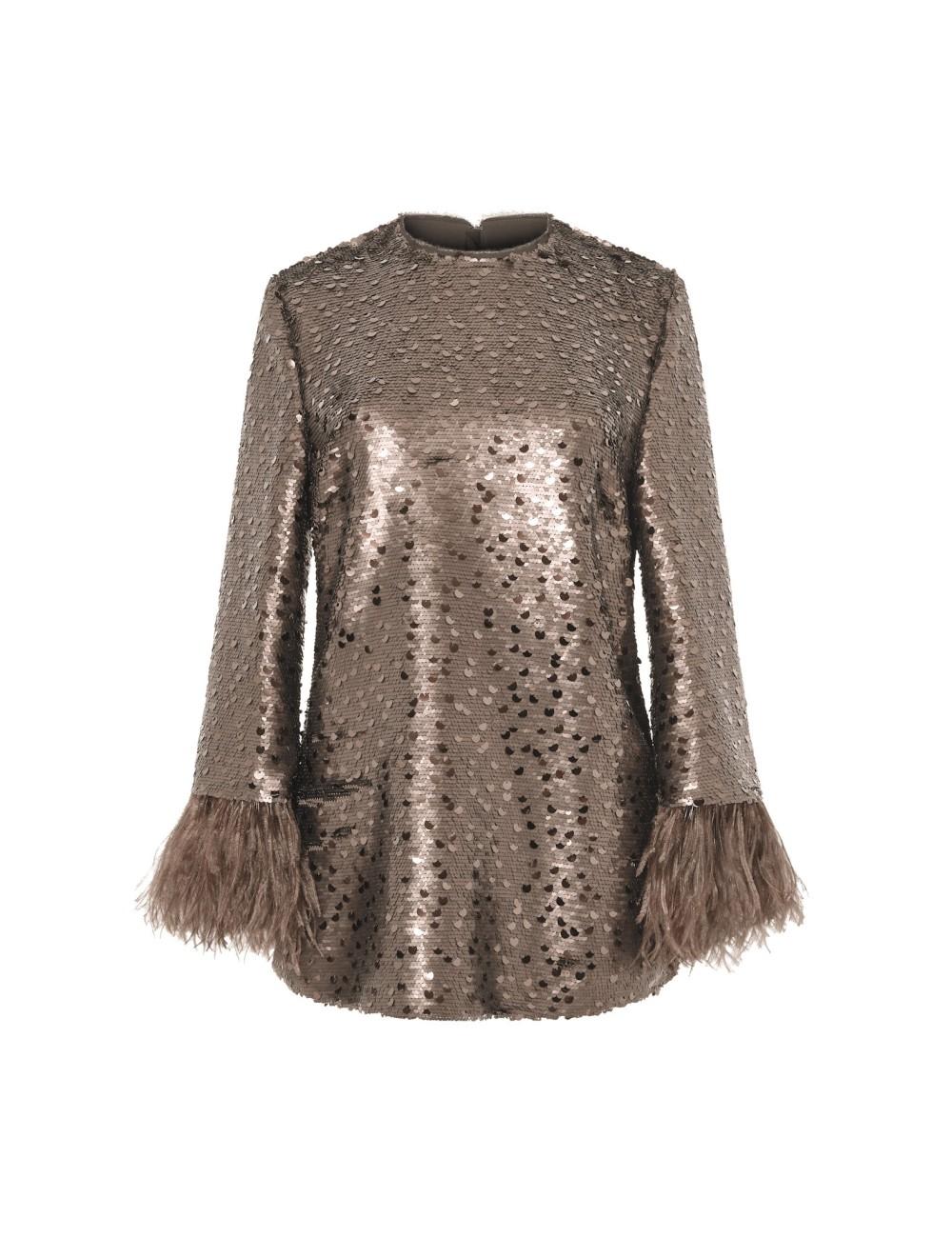 pertegaz Cuerpo de paillettes con plumas champagne Últimos 3 días
