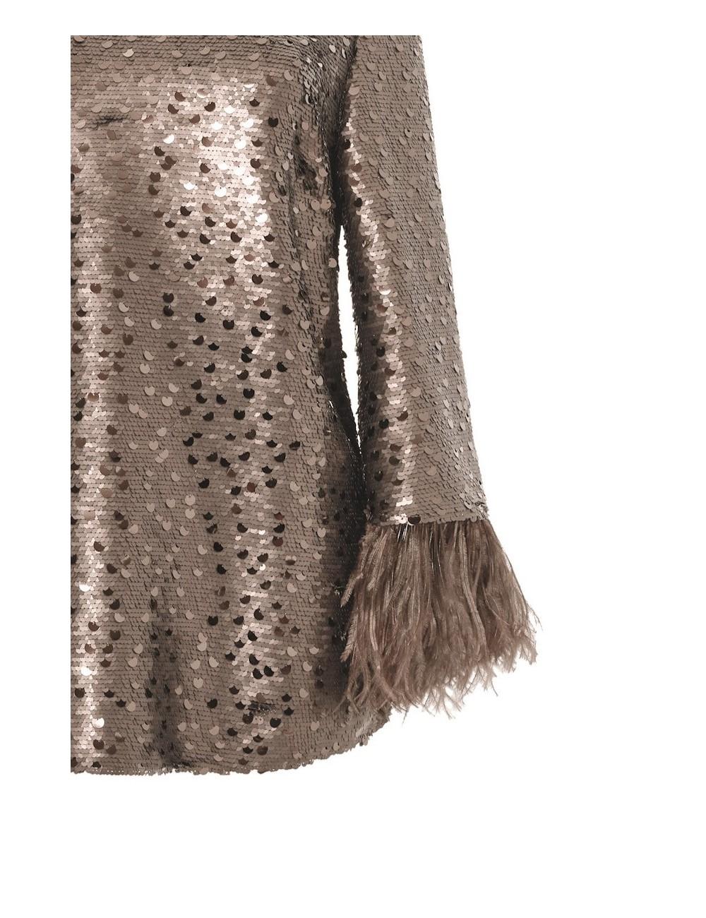 pertegaz Cuerpo de paillettes con plumas champagne Últimos 3 días